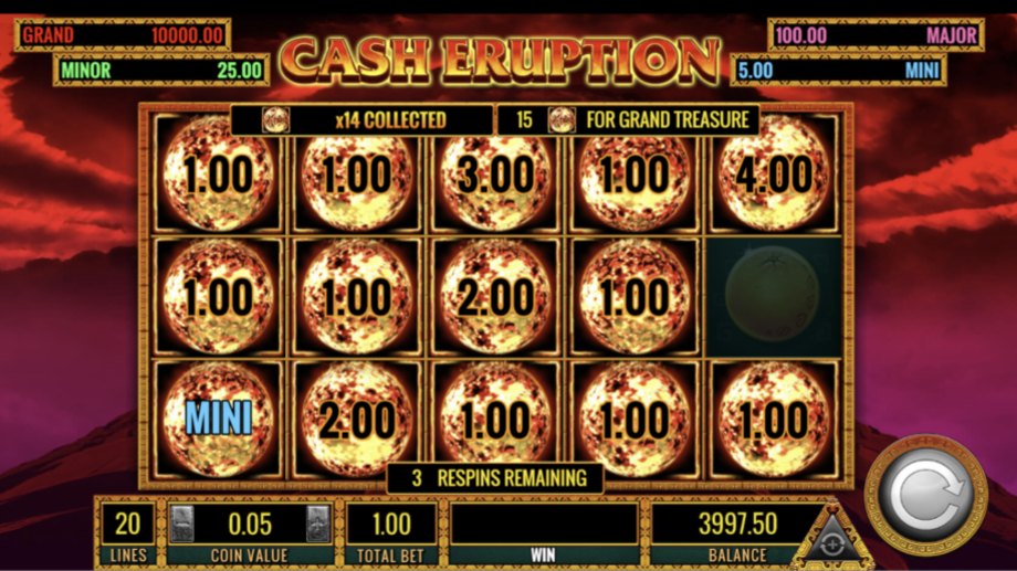 Cash Eruption Bonus feature