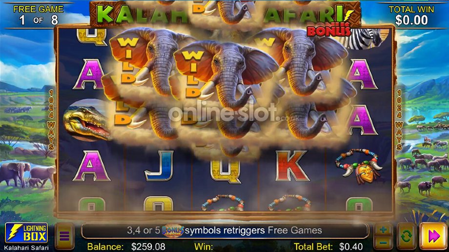 Kalahari Safari slot Free Games feature