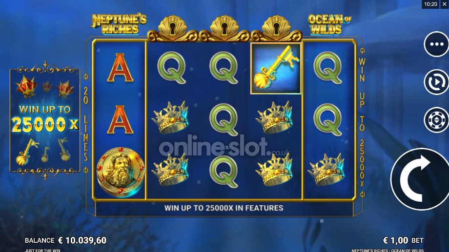 Neptune's Riches Ocean of Wilds slot base game