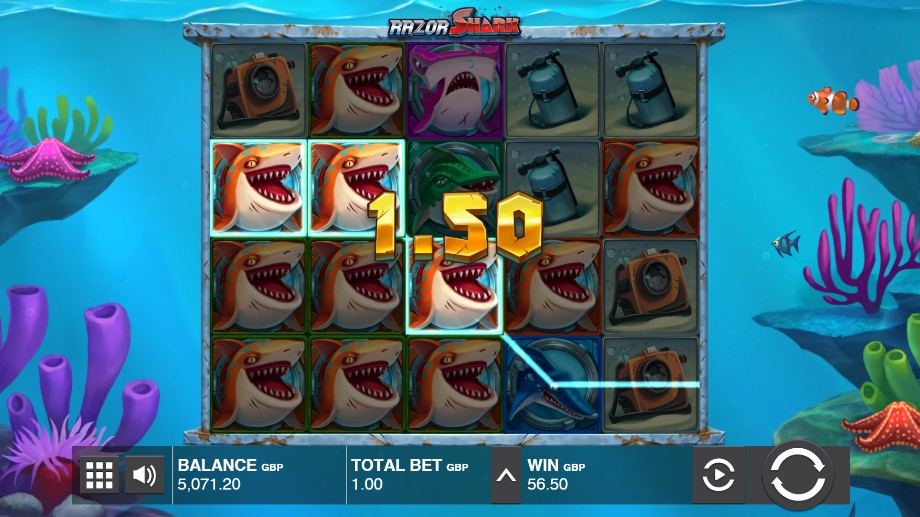 Razor Shark slot base game