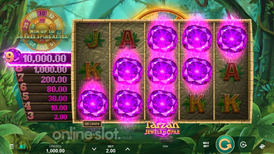 Tarzan and the Jewels of Opar slot Jewel Jackpot feature