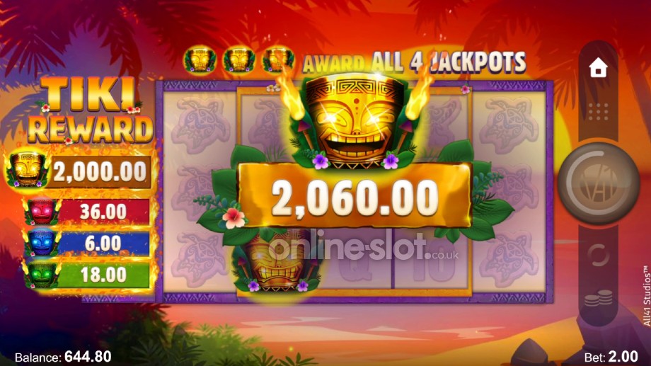 Tiki Reward slot Tiki Jackpots feature