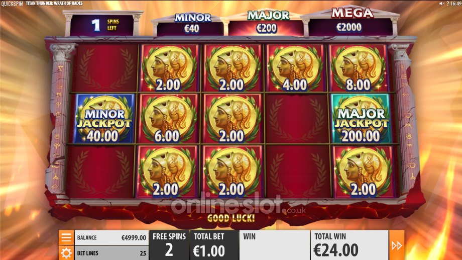 Titan Thunder Wrath of Hades slot Lightning Jackpots feature