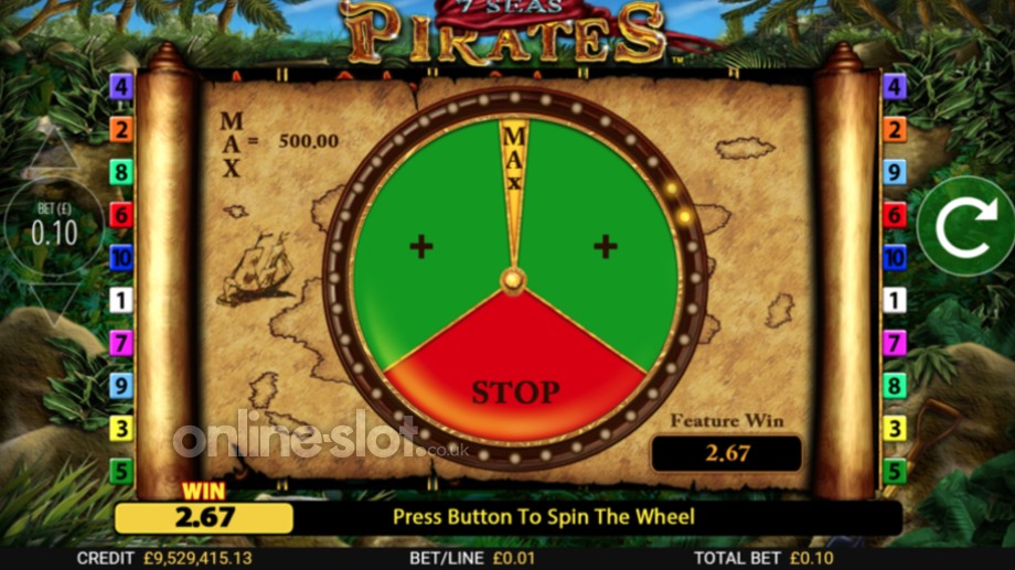 7 Seas Pirates slot Feature Multiplier Chance feature