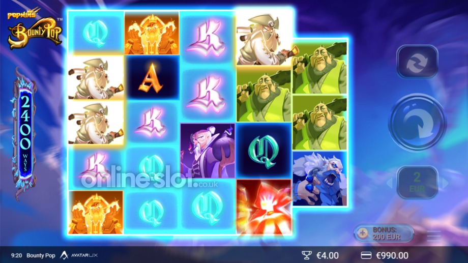 BountyPop slot base game