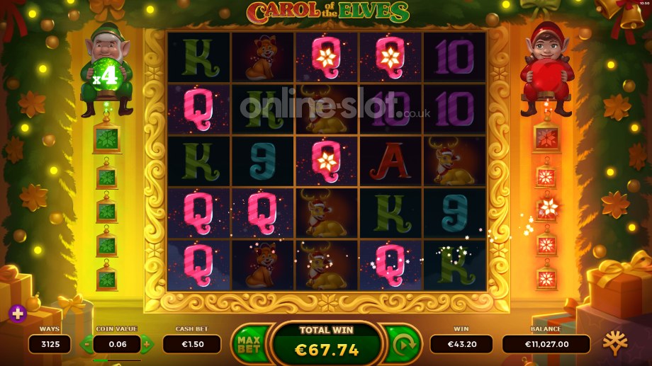 Carol of the Elves slot Multipliers feature