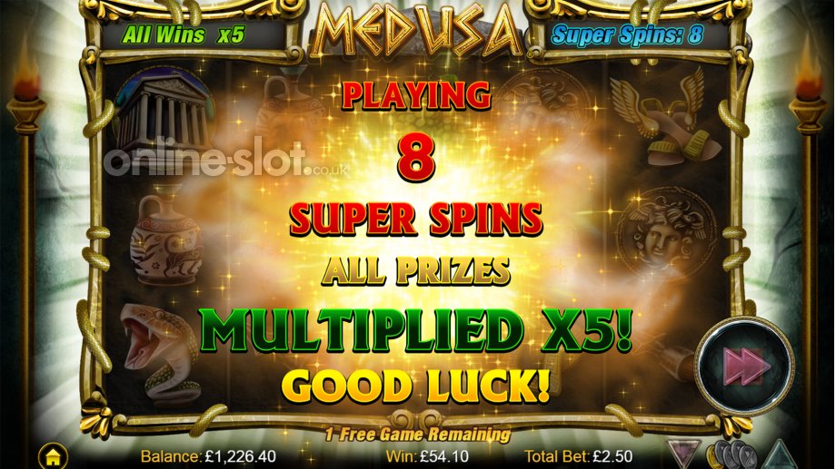 Medusa slot Super Spins feature
