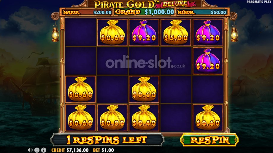 Pirate Gold Deluxe slot Lucky Treasure Bag feature