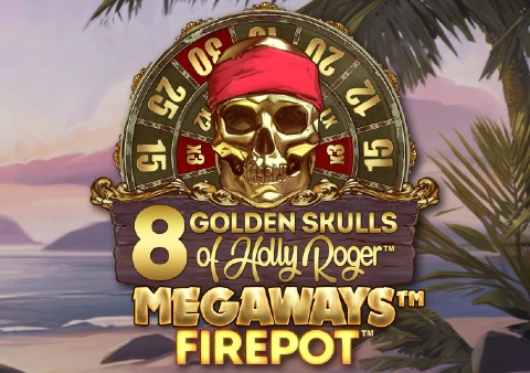 8-golden-skulls-of-holly-roger-megaways-slot-logo