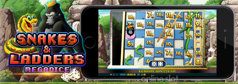 Snakes and Ladders Megadice Avaliação online do slot & Jogo do teste grátis  ✔️