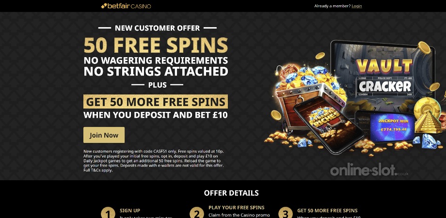 betfair  free spins no deposit