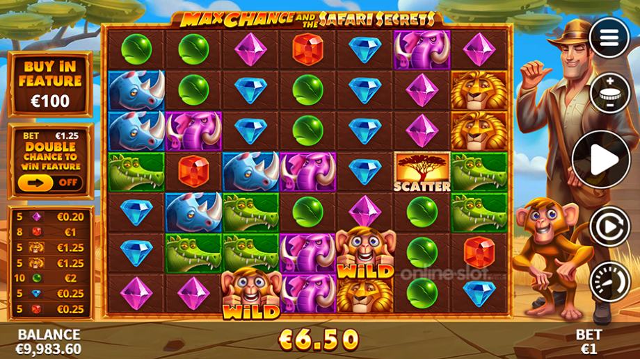 max-chance-and-the-safari-secrets-slot-base-game