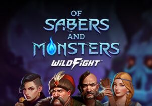 of-sabers-and-monsters-slot-logo