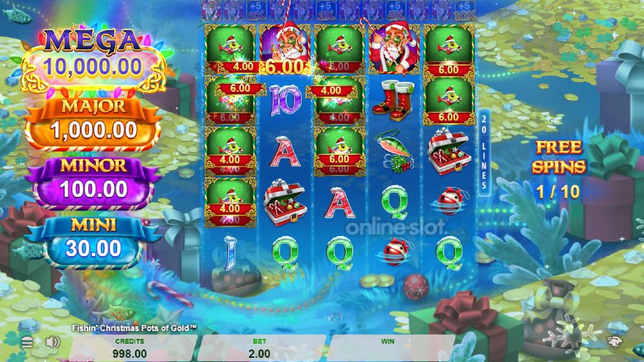 fishin-christmas-pots-of-gold-slot-free-spins-feature