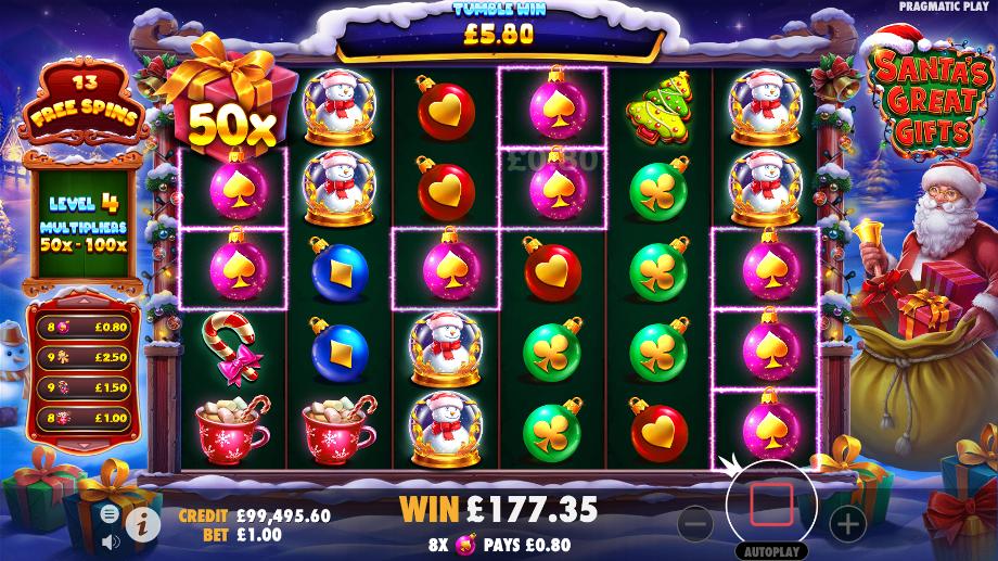 Santa's Great Gifts Slot Free Spins Bonus Feature