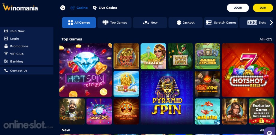 winomania-casino-lobby