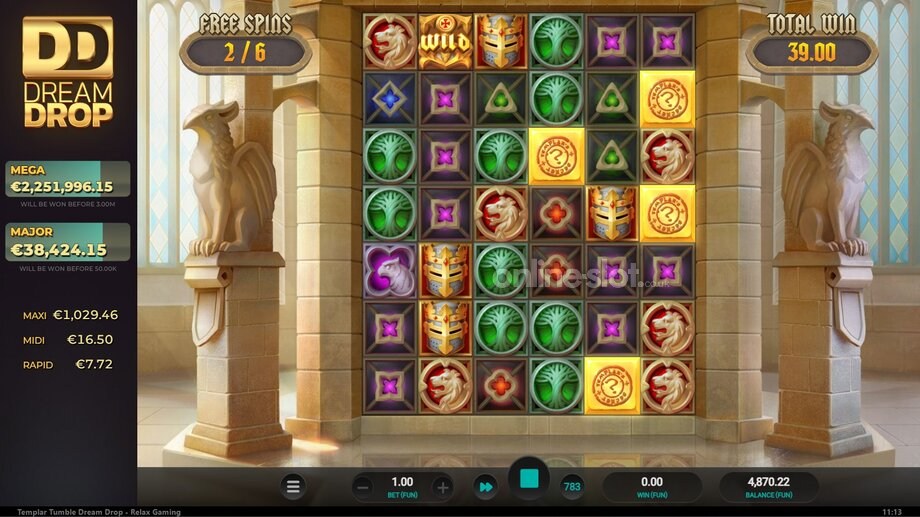 templar-tumble-dream-drop-slot-free-spins-feature
