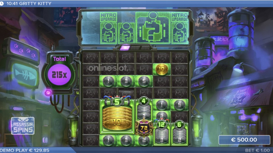gritty-kitty-of-nitropolis-slot-assassin-spins-feature