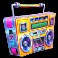 Crank it up-slot-Multicolored Boombox-symbol