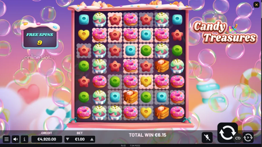 candy treasures slot free spins