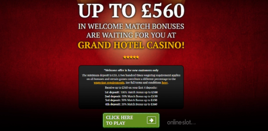 grand hotel casino welcome offer