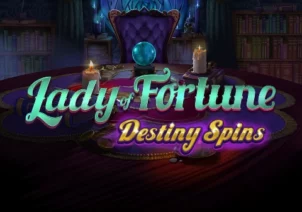lady of fortune destiny spins slot logo