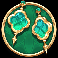 rainbow princess green earrings symbol