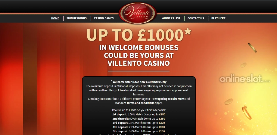 villento casino welcome offer