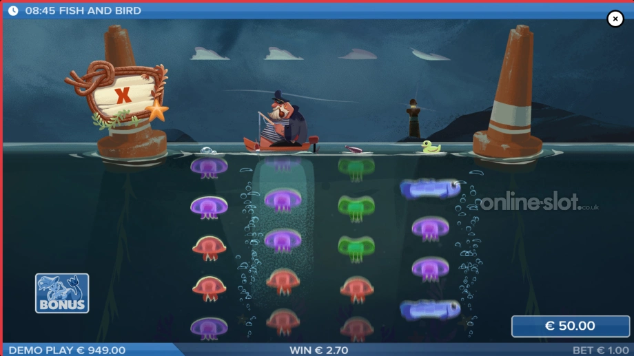 fish and bird slot bonus game