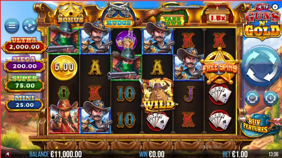 4 tp guns n gold slot base game