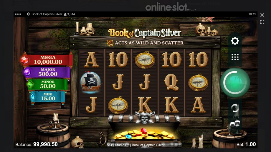 book of captain silver slot base game