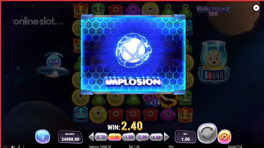 Reactoonz slot-pelin näyttökuva