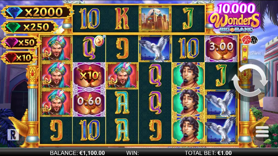 10000 wonders big bang slot base game