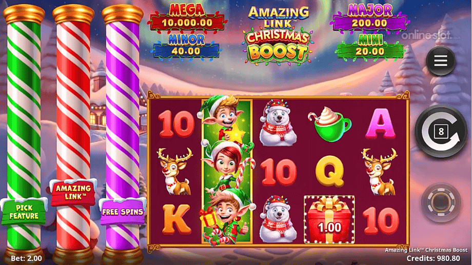 amazing link christmas boost slot base game