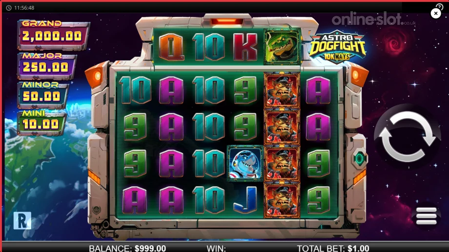 astro dogfight 10k ways slot base game