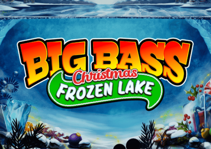 big bass christmas frozen lake slot logo