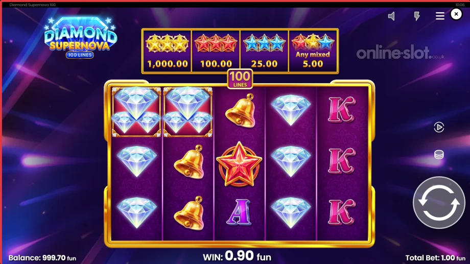 diamond supernova 100 slot base game