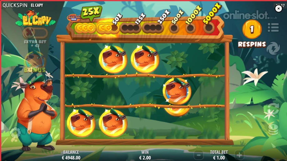 el capy slot blaze trail 1000 bonus feature