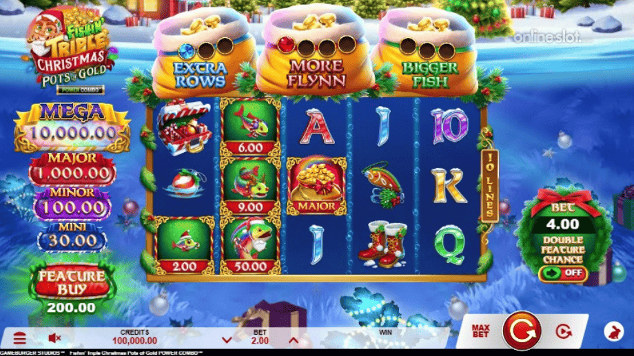 fishin triple christmas pots of gold slot base game