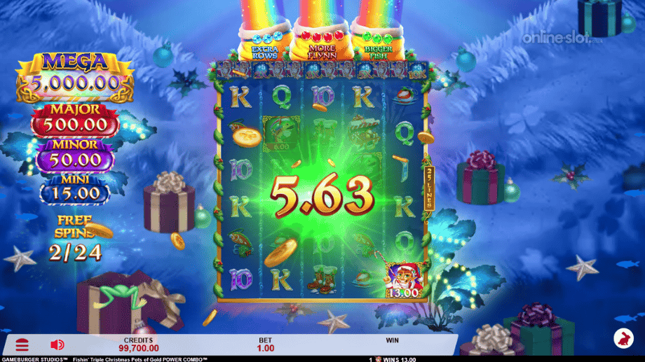 fishin triple christmas pots of gold slot free spins