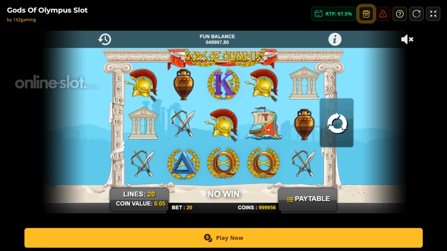 gods of olympus slot base game