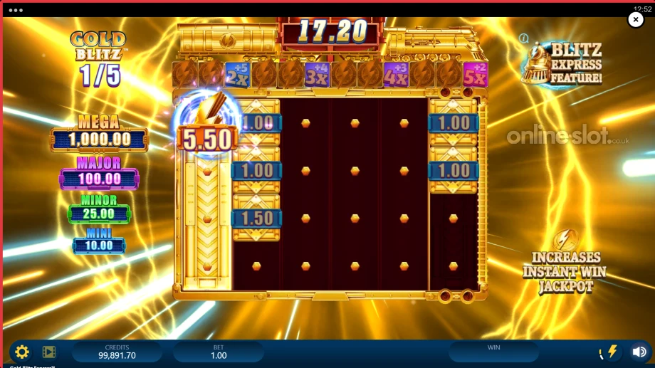 gold blitz express slot blitz express feature