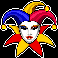 jokers jewels hold and spin jester mask symbol