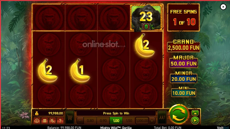 mighty wild gorilla slot free spins