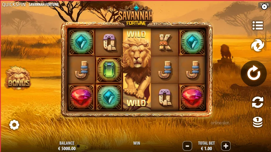 savannah fortune slot base game