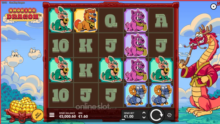smoking dragon slot base game