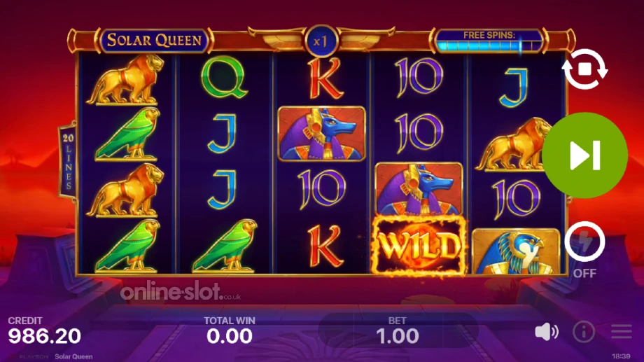 solar queen slot free spins