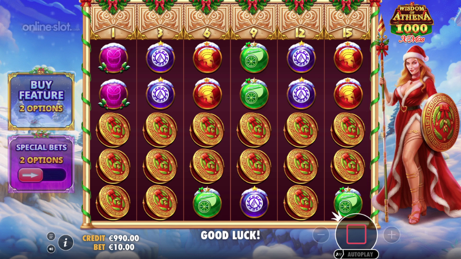 wisdom of athena 1000 xmas slot base game