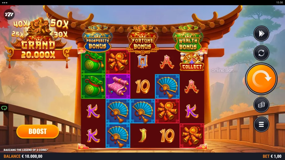 baozang the legend of 3 coins slot base game