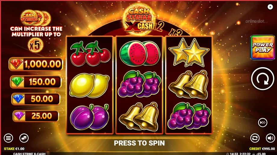 cash strike x cash slot base game